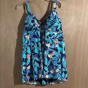 Coldwater Creek Blue and Green Patterned Swimsuit